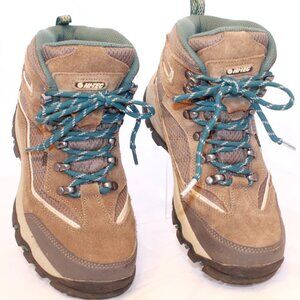 Hi-Tec Size 6M Brown & Teal SKAMANIA Mid Waterproof Hiking Boots - 9779